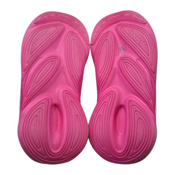 Adidas Ozelia Ftwr White Magic Pink Shoes SZ 9K Sneakers Camo Striped - Picture 4 of 5